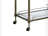 Aditya Mirrored & Antique Brass Finish Serving Cart B2726P448767