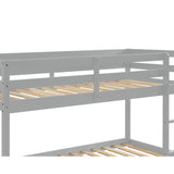 ZNTS Twin over Twin Floor Bunk Bed,Grey 48373666