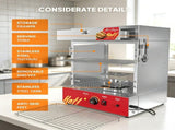 110V, 500W Hot Dog Machine, Stainless Steel Finish, Stainless Steel Construction, 30L DoubleDeck, 08826404