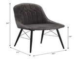 Abraham Dark Gray Fabric & Black Finish Side Chair B2726P338679
