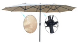 15x9Ft Double-Sided Patio Umbrella Outdoor Market Table Garden Extra Large Waterproof Twin Umbrellas W65627934