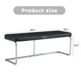 Black shoe changing bench silver metal legs, sofa bench dining chair, suitable for bedroom fitting W1151131314