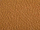 Modish Round Ottoman Boucle Top with Splayed Rubber Wood Legs, Pumpkin Orange N769P346256O