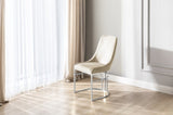 Emrald Modern Style 2PC Dinning Chairs made with wood and Steel Legs Beige B009P298424