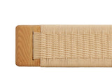 (1.2M) Woven Design Natural Oak Wood Dining Bench Bed Bench for Dining Room, Bedroom, Bathroom W1283P297662