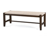 40 Inch Dining Bench, Solid Rubber Wood Frame with Hand-Woven Paper Rope 93350034