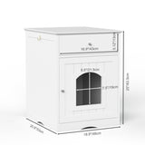 Wooden Pet House Cat Litter Box Enclosure with Drawer, Side Table, Indoor Pet Crate, Cat Home 05708744