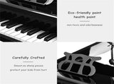 Black Kids Piano 30-Key Keyboard Toy with Bench Piano Lid and Music Rack 69156475