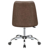 Brown and Chrome Adjustable Desk Chair B062P153793