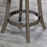 24" Counter Height X-Back Swivel Stool, Weathered Gray Finish, Charcoal Fabric Seat B04660722