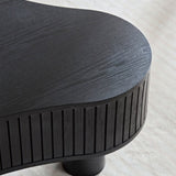 42.52 Inch Modern Wooden Handcraft Drum Coffee Table Irregular Shaped Coffee Table for Living W2582P251225