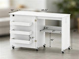 Folding Sewing Table Charging Station & Beginner Mini Sewing Machine Set, Mobile Craft Desk 50636241