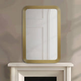 Rounded Rectangle Fluted Wall Mirror Gold See below B035P266695