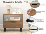 2-Pack Color Blocking Nightstands - 3-Tier Storage , Unique Wood Grain 08509714