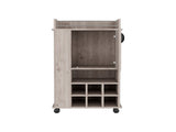 Bar Cart with 6 Built-in Wine Rack and Casters, Light Gray B097120590