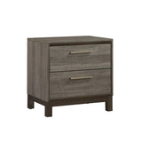 ZNTS Contemporary Styling 1pc Nightstand of 2x Drawers w Antique Bar Pulls Two-Tone Finish Wooden Bedroom B01167247