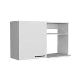 Stackable Wall Storage Cabinet 24" H, Two Internal Shelves, Two External Storage Shelves, One Door, B097133151