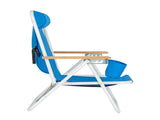 Portable High Strength Beach Chair with Adjustable Headrest Blue 16684635
