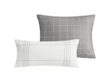 6 Piece Cotton Jacquard Oversized Comforter Set White/Grey King B035128775
