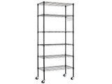 Replaceable assembly with wheels, floor mounted carbon steel storage rack, black 10425008