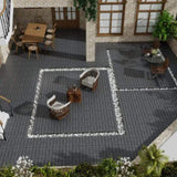 Patio Floor Tiles Pack of 22 WPC Wood-Plastic Composite Patio Deck Tiles DIY Interlocking Decking W206P201288