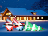 7 FT Lighted Christmas Inflatable Decoration, Inflatable Gnomes Pulling Christmas Tree, Funny Blow 89853445