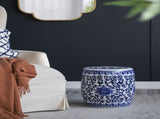 Ceramic Garden Stool, Blue and White Small Side Tabel, D11" x 16" W2078131635