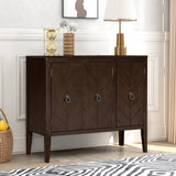 U_STYLE Adjustable Shelf Storage Sideboard with 3 Retro Metal Handles and 4 Pinewood Legs, for N711P261460D