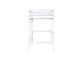 ZNTS Twin High Loft Bed, Rubber Wood Loft Bed with Safety Guardrail, built-in desk, ladder,White W504P206979