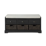 U_STYLE Homes Collection Wood Storage Bench with 3 Drawers and 3 Baskets WF323641AAB