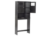 Black MDF with Paint Finish, 60*22*170cm, Double Door Toilet Cabinet 97342112