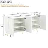 ON-TREND Luxurious Shoe Cabinet with 5 Metal Legs, Modern TV Stand with 4 Adjustable Shelves for TVs N721P191139K