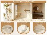 44-48" x 72" Tempered Glass with Explosion Proof Film, Aluminum Frame Double Sliding Shower Door, W1675P484411