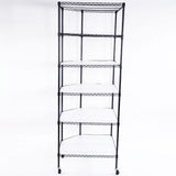 6-Layer Plastic Coated Polygonal Corner Shelf with 2" PP Wheels 680*680*1800 Black 87893174
