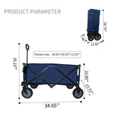 ZNTS Utility Collapsible Folding Wagon Cart Heavy Duty Foldable, Beach Wagon W321115025