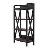 56.30'' Bakers Rack 4-Level Storage Shelves Metal and Wooden Kitchen Shelves, Kitchen Organizers and W3387P312343