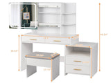 Particleboard Triamine Veneer 4 Drawers 1 Storage Cabinet 2 Shelves Mirror Cabinet Dressing Table 43623598