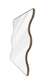 Wall Mirror 30x35 Inch Golden Rectangular Mirror with 2 Wavy Sides Metal Framed Mirror Vanity Mirror W1435133321