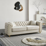 86'' W Luxury Modern Tufted Sofa with 2pcs of toss pillows for Living Room ,Bedroom,Beige Color W579P303655