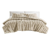 Ultrasoft Faux Fur Ribbed Comforter Set Full/Queen B035P294133