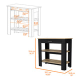Brooklyn 40 Kitchen Island, Two Shelves, One Drawer B128P148883