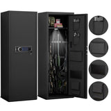 ZNTS Heavey Duty,Large Size 5-8 Gun,Black Gun Cabinet with Electronic Password Keypad Lock,Unassembled W1779P163502