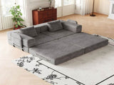 72.4 inch convertible sofa bed, corduroy fabric sofa with two side storage pockets and two cushions, W3505P355571