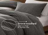 3PCS Full/Queen Waffle Washed Duvet Set B035P341120