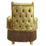 Gold Vanity Stool with Button Tufted B062P215391