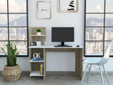 Vilna 120 Writing Desk , Four Shelves -Light Oak / White B20092055