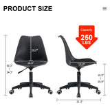 ZNTS Modern family black Office chair, adjustable 360 &deg; swivel chair engineering plastic armless swivel W1151119885