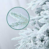 Artificial 6.5ft Flocked Christmas Tree with 2225 PE/PVC mixed Branch Tips, 450L warm white led, 19395814