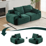 Modern Memory Foam Compressed Sofa,2 Seater Large Sectional Couches for Living Room,Pet-Friendly 57128600