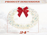 23.6in Christmas Lighted Wreath, 84 Warm White LEDs, Iridescent Finish, 23256554